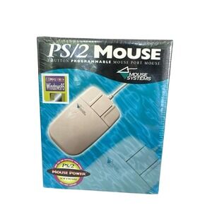 Vintage Mouse Systems PS/2 3 Button Programmable Mouse Sealed